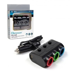 Разветвитель прикуривателя Olesson 1523 12/24В 3 гнезда + 2USB