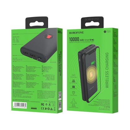 Powerbank с беспроводной зарядкой Borofone BT31 10000mAh 2USB черный