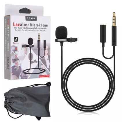 Микрофон Lavalier JH-043 петличка/1.5м/3.5мм черный