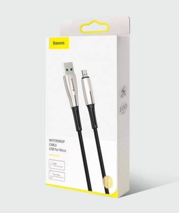 Usb Кабель-зарядка Micro Baseus Waterdrop 4A 1м (CAMRD-B01) черный