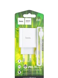 Сетевое зар. устр. Hoco C97A с шнуром Type-C на Type-C 1USB/1С PD3.0/QC3.0 20W/18W белое