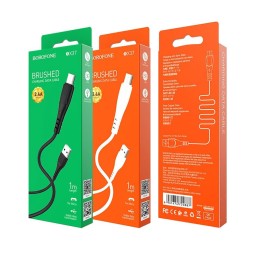 Usb Кабель-зарядка Micro Borofone BX37 Weldy 2.4A 1м белый