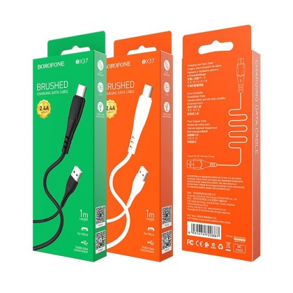 Usb Кабель-зарядка Micro Borofone BX37 Weldy 2.4A 1м белый