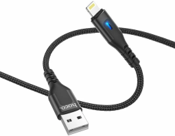 Usb Кабель-зарядка Lightning Hoco DU08 Plus 2.4A 2м черный