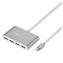OTG TYPE-C на 4USB HUB2.0 Hoco HB3 серебристый