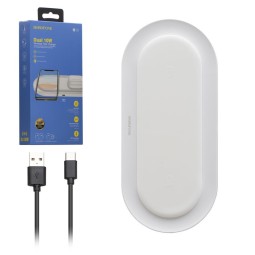 Беспроводное зарядное устройство 2in1 смартфон/часы Borofone BQ7 2QI 18W белое