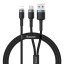 Кабель-переходник Baseus Cafule Lightning на Type-C/USB 1м CATKLF-ELG1 серо-черный