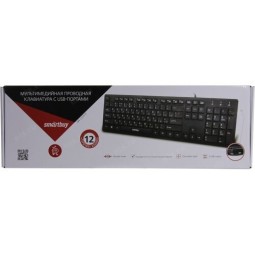 Клавиатура проводная Smartbuy 232 USB/104+12 клавиш/2USB-порта/1.5м, (SBK-232H-K) черная