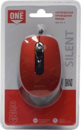Мышь проводная беззвучная Smartbuy ONE 265 USB/DPI 800-1200-1600-2400/4 кнопки/1.5м красная