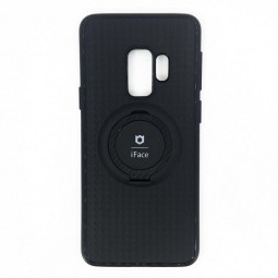 Чехол-накладка для Samsung Galaxy S9 силикон iface с держателем черный