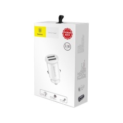 Автомобильное заряд. устр. Baseus Grain 2USB 3.1A CCALL-ML02 белое