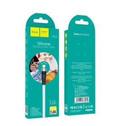 Usb Кабель-зарядка Micro Hoco X53 Angel 2.4A 1м плоский силиконовый белый