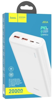 Powerbank Hoco J80A 20000mAh 2USB 3A 22.5W белый