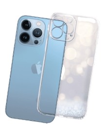 Чехол-накладка силикон 2.0мм i-Phone 13 Pro Max прозрачный с закрытой камерой тех.пак
