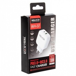 Сетевое зар. устр. Walker WH-37 1USB/1C 20W белое