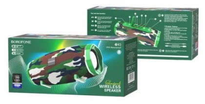 Bluetooth колонка Borofone BR3 Rich sound IPX5 TWS BT5.0 зелёная