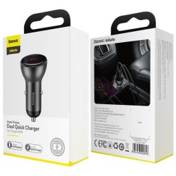 Автомобильное заряд. устр. Baseus Digital Display 2USB 45W (CCBX-B0G) черное