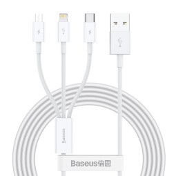 Кабель-зарядка Baseus Superior 3в1 i-Phone/Type-C/Micro 3.5A 0.5м P10320105221-01 белый