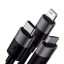 Usb Кабель-зарядка Micro+Lightning+Type-C Baseus StarSpeed 3.5A 0.6м чёрный