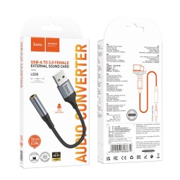 Переходник Hoco LS36 fresh external sound card USB to 3.5 черный