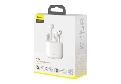 Мобильная Bluetooth-гарнитура Baseus Encok W06 IP55 TWS V5.0 (NGW06-02) белый
