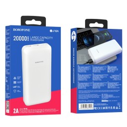 Powerbank Borofone BJ16A 20000mAh 2USB 2A с индикатором белый