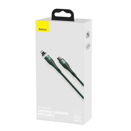 Кабель-зарядка Type-C на Lightning Baseus Zinc Magnetic 1м (CATLXC-06) зелёный