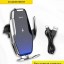 Держатель c беспроводной зарядкой на торпеду/воздуховод Hoco Car Charger 15W S14 серебро