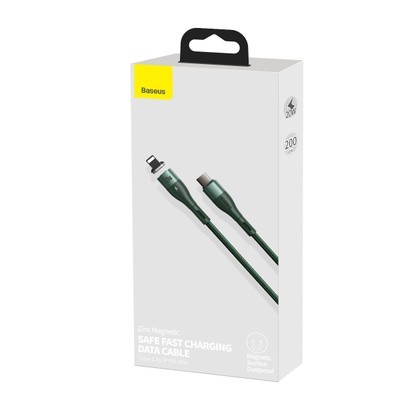 Кабель-зарядка Type-C на Lightning Baseus Zinc Magnetic 2м CATLXC-A06 зеленый