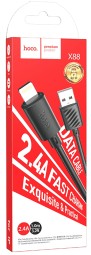 Usb Кабель-зарядка Lightning Hoco X88 2.4A 1м черный