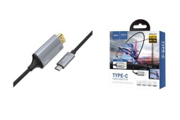 Кабель-переходник Hoco UA13 Type-C (папа) на HDMI 4K (папа) 1.8м серый