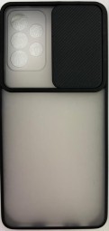 Накладка со шторкой камеры Samsung Galaxy A72 матовая черная