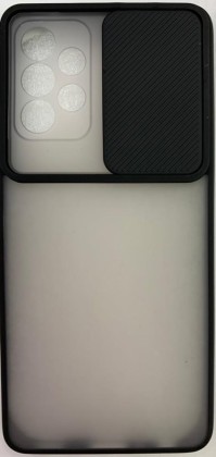 Накладка со шторкой камеры Samsung Galaxy A72 матовая черная