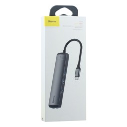 Переходник Baseus Mechanical Eye 6в1 Type-C на 3xUSB3.0/HDMI/RJ45/Ethernet (CAHUB-J0G) серый