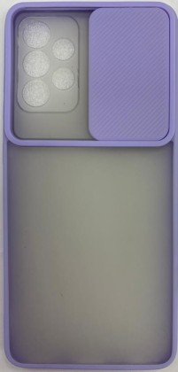 Накладка со шторкой камеры Samsung Galaxy A72 матовая сиреневая