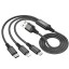 Универсальный кабель для зарядки 3в1 Hoco Strong Micro/Lightning/Type-C 1м черный в оплетке