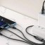 Универсальный кабель для зарядки 3в1 Hoco Strong Micro/Lightning/Type-C 1м черный в оплетке