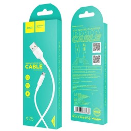 Usb Кабель-зарядка Micro Hoco X25 Soarer 2A 1м силиконовый белый