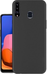 Чехол-накладка для Samsung Galaxy A20S силикон матовый чёрный