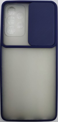 Накладка со шторкой камеры Samsung Galaxy A52 5G матовая темно-синяя
