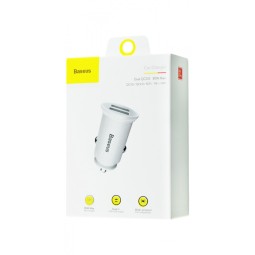 Автомобильное заряд. устр. Baseus Circular Plastic 2USB 30W (CCALL-YD02) белое