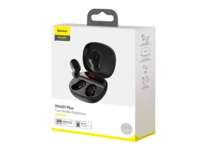 Мобильная Bluetooth-гарнитура Baseus Encok WM01 Plus BT5.0/40mAh (800mAh)/5ч (NGWM01P-01) черная