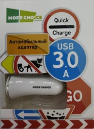 Автомобильное заряд. устр. MoreChoise AC22QC 1USB 3A белое