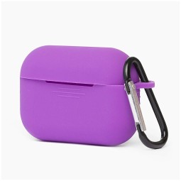 Силиконовый чехол для AirPods Pro 2 c карабином фиолетовый