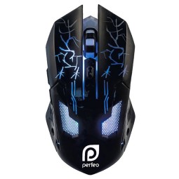 Мышь проводная Perfeo Quest USB/DPI 800-1600/6 кнопок черная