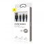 Usb Кабель-зарядка Micro+Lightning+Type-C Baseus Rapid 3A 1.2м (CAMLT-SU01) черный
