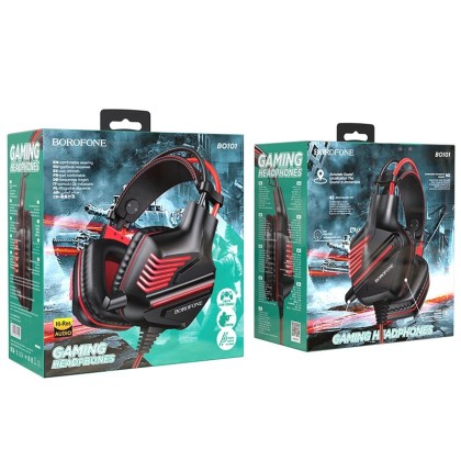 Стереонаушники Полноразмерные Borofone BO101 Racing gaming 2м красные