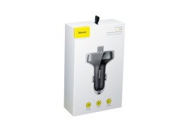 Автомобильное заряд. устр. Baseus T-typed Bluetooth MP3 2USB (CCALL-TM0A) серебристое