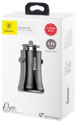 Автомобильное заряд. устр. Baseus Gentleman 2USB 2.4A (CCALL-GB01) черное