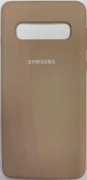 Накладка для Samsung Galaxy S10 Silicone cover пудро
